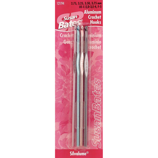 Susan Bates Aluminum Crochet Hooks 4/pk
