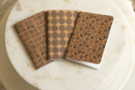 Pounded Yam Productions - African Print Kraft B7 Lined Notebook - Pocket Notebook
