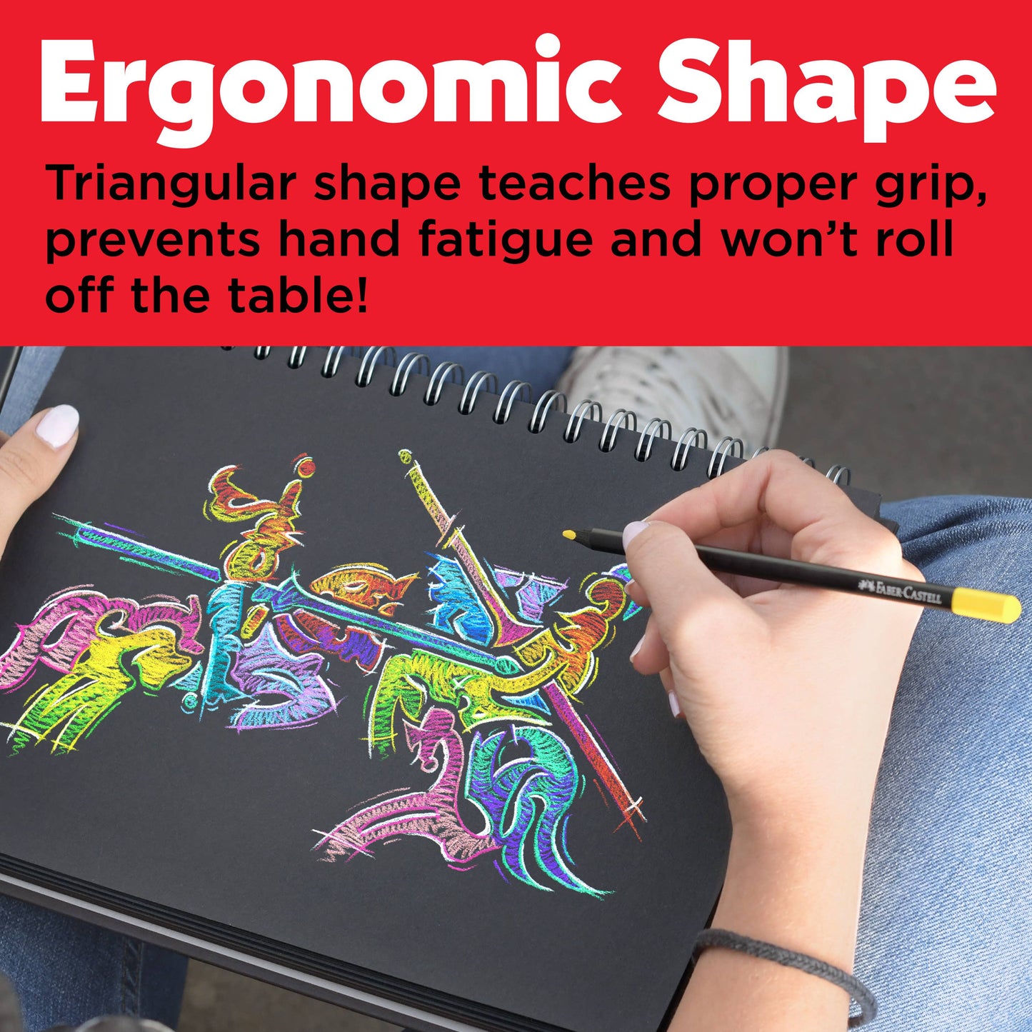 Faber-Castell - Super Soft Black Edition Colored Pencils, Box of 50