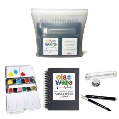 elseware unplug / eco-kids - Watercolor Set - Travel-Friendly Metal Palette - 12 Colors