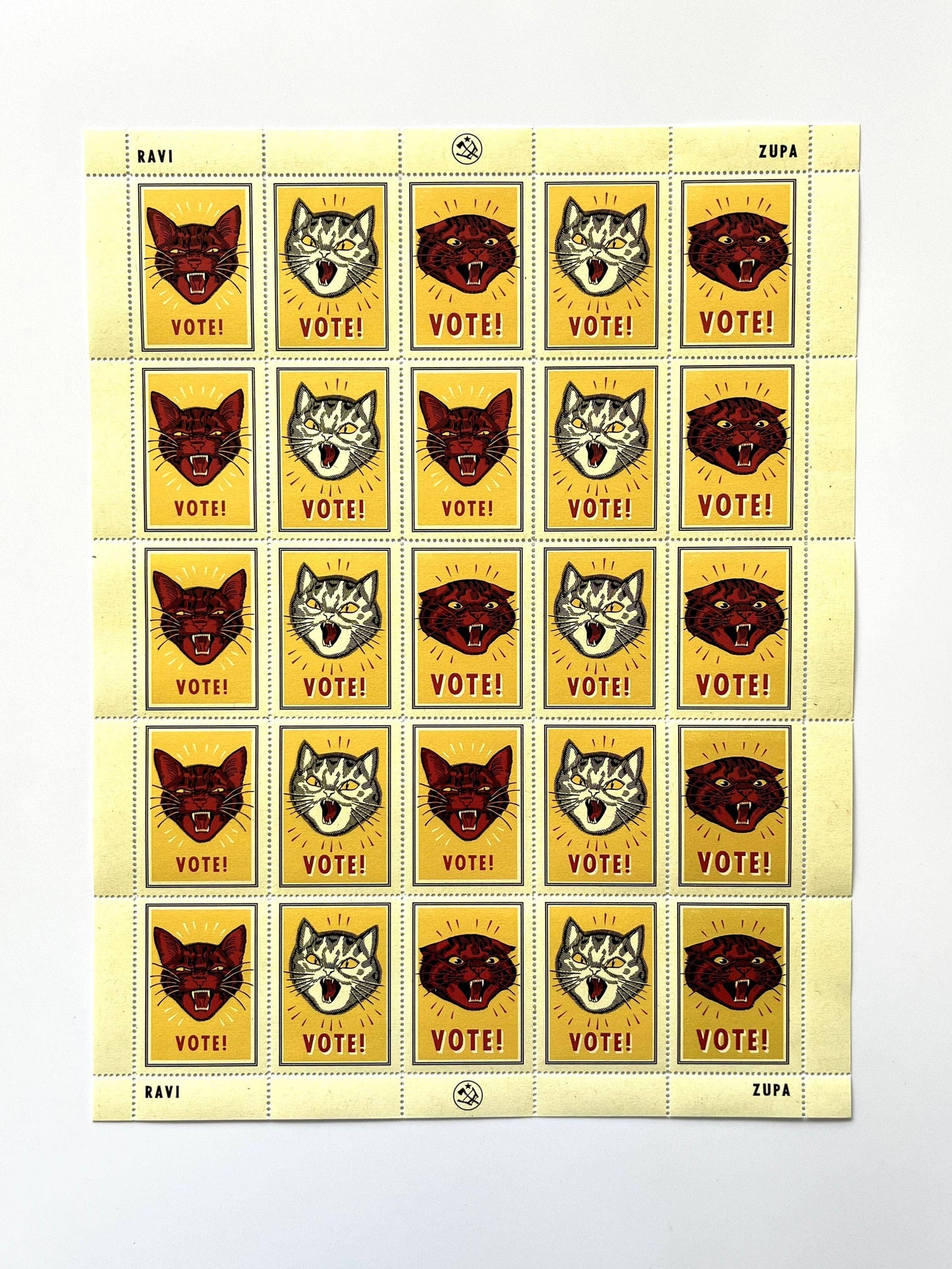 The Portland Stamp Company - Ravi Zupa Vote! Cat Stamps