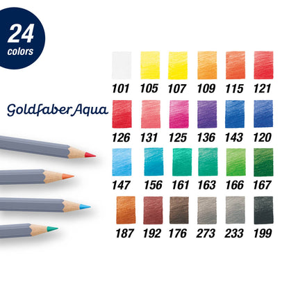 Faber-Castell - Goldfaber Aqua Watercolor Pencils, Box of 24