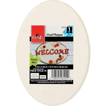 Plaid Crafts - Plaid Wood Surface Oval Plaque 7.25" x 5"