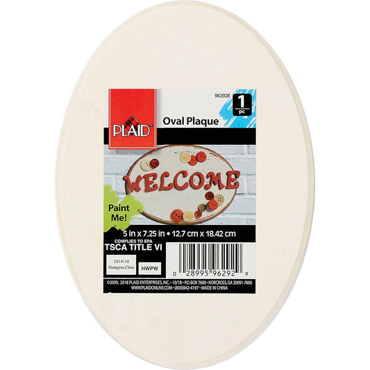 Plaid Crafts - Plaid Wood Surface Oval Plaque 7.25" x 5"