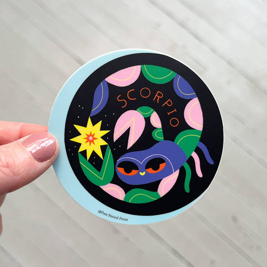 Free Period Press - Scorpio Zodiac Vinyl Decal Sticker | Mysterious Scorpion