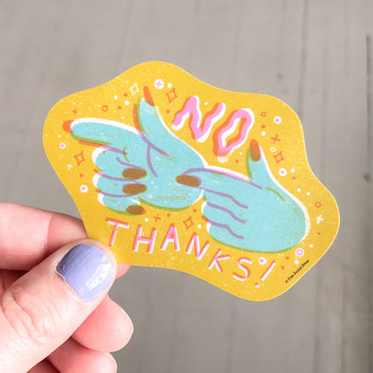 Free Period Press - No Thanks! Vinyl Decal Sticker