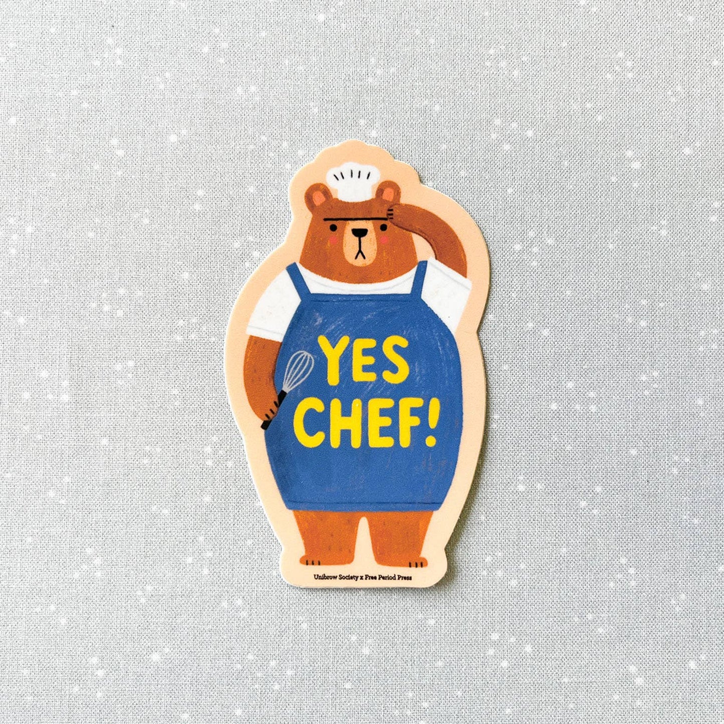 Free Period Press - Yes Chef Bear Vinyl Decal Sticker