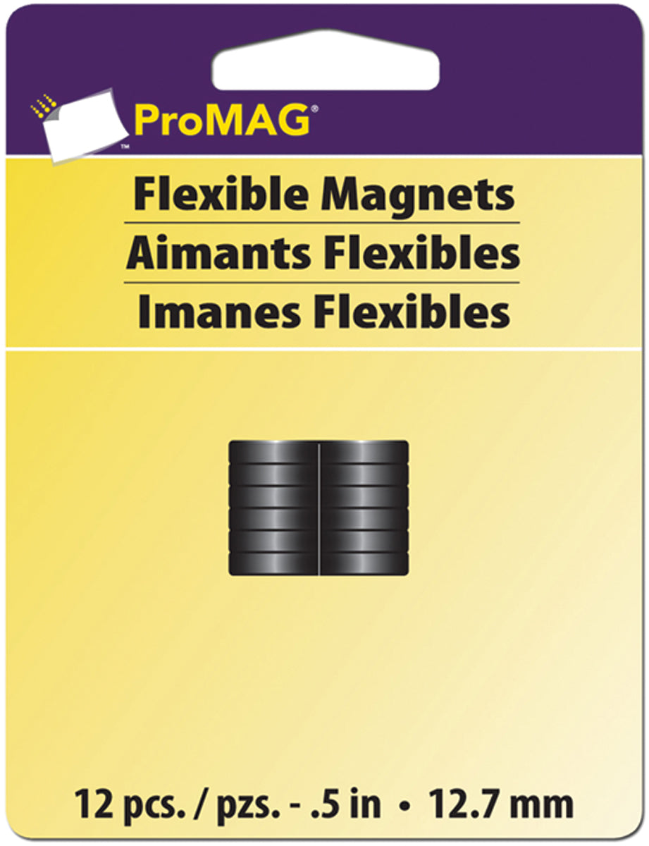ProMag Flexible Magnets .5" 12/pk