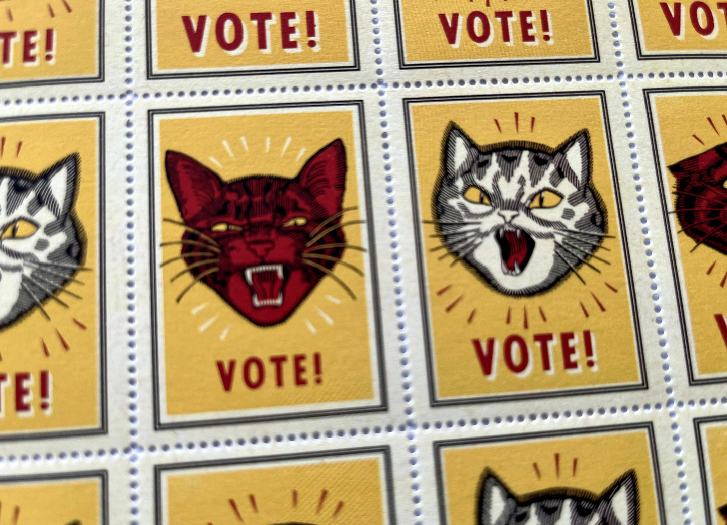 The Portland Stamp Company - Ravi Zupa Vote! Cat Stamps