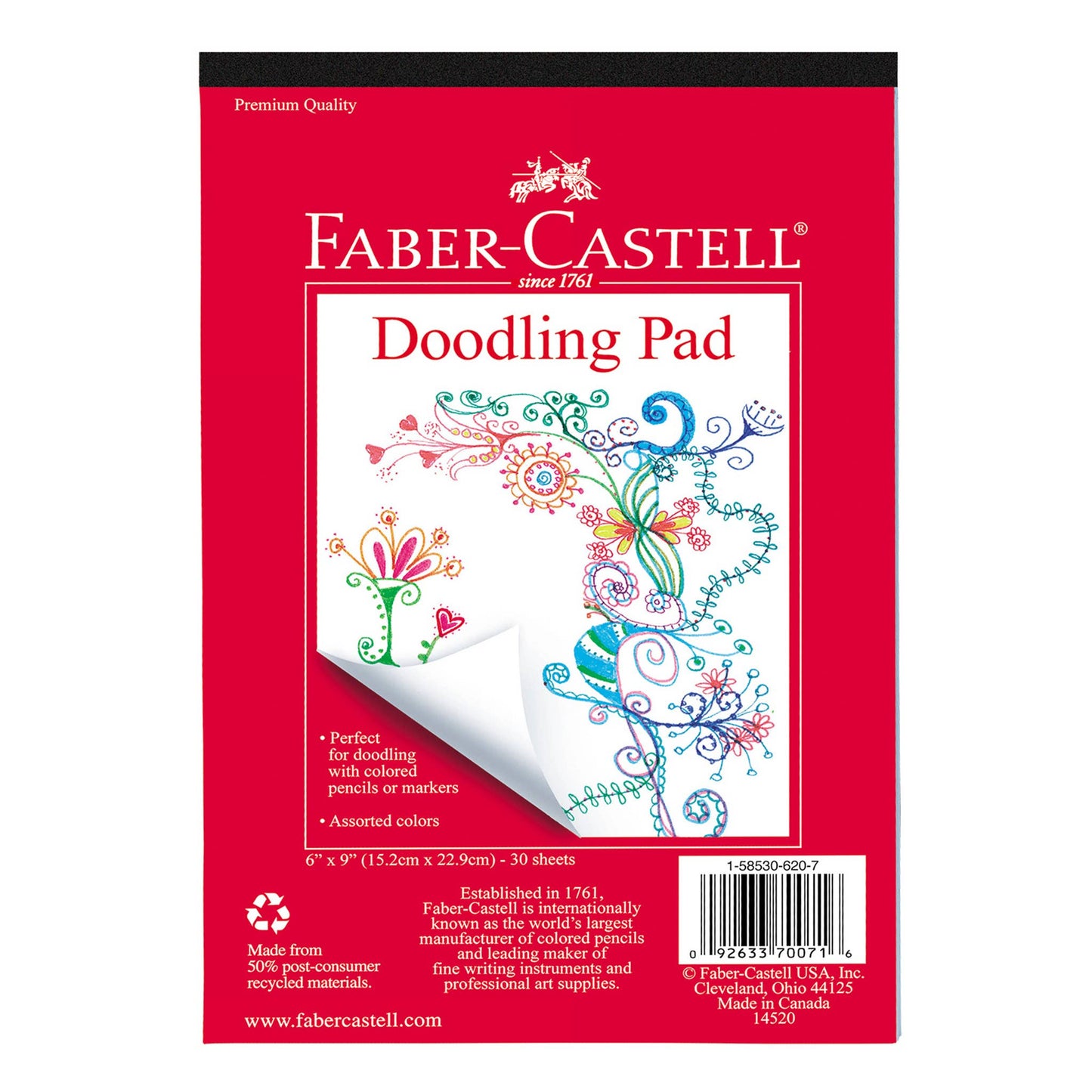 Faber-Castell - Doodling Pad 6" x 9" Notepad with 30 Sheets