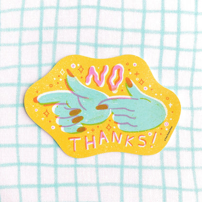 Free Period Press - No Thanks! Vinyl Decal Sticker