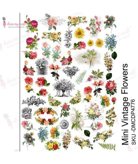Ecstasy Crafts Distributing - Dress My Craft Transfer Me - Mini Vintage Flowers