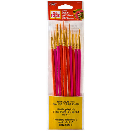 Plaid Mod Podge Detail Brushes - 10pc