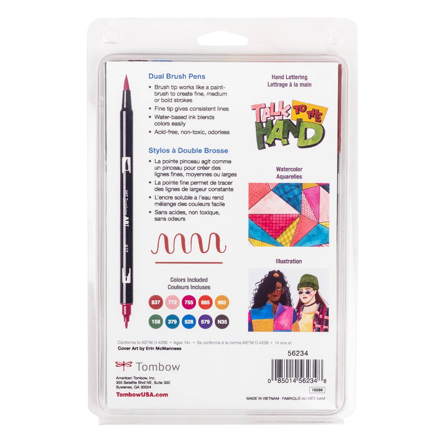 Tombow - Dual Brush Pen Art Markers 10-Pack, Nineties