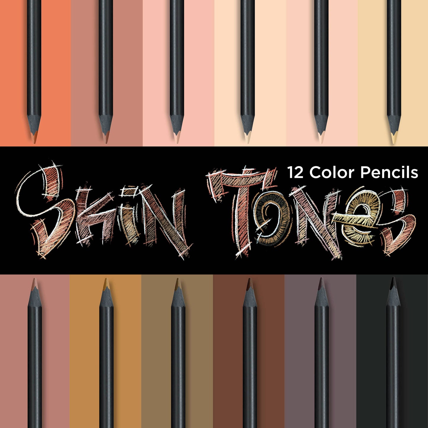 Faber-Castell / Creativity for Kids - Super Soft Black Edition Color Pencils: 12 Ct Skin Tones