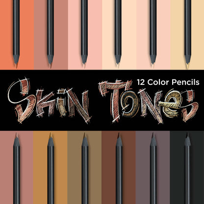 Faber-Castell / Creativity for Kids - Super Soft Black Edition Color Pencils: 12 Ct Skin Tones