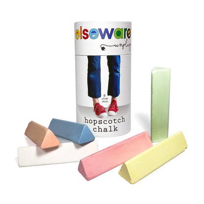 elseware unplug / eco-kids - Hopscotch Chalk - Talc-Free - 6 Natural & Non-Toxic Colors