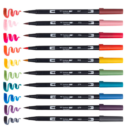 Tombow - Dual Brush Pen Art Markers 10-Pack, Nineties