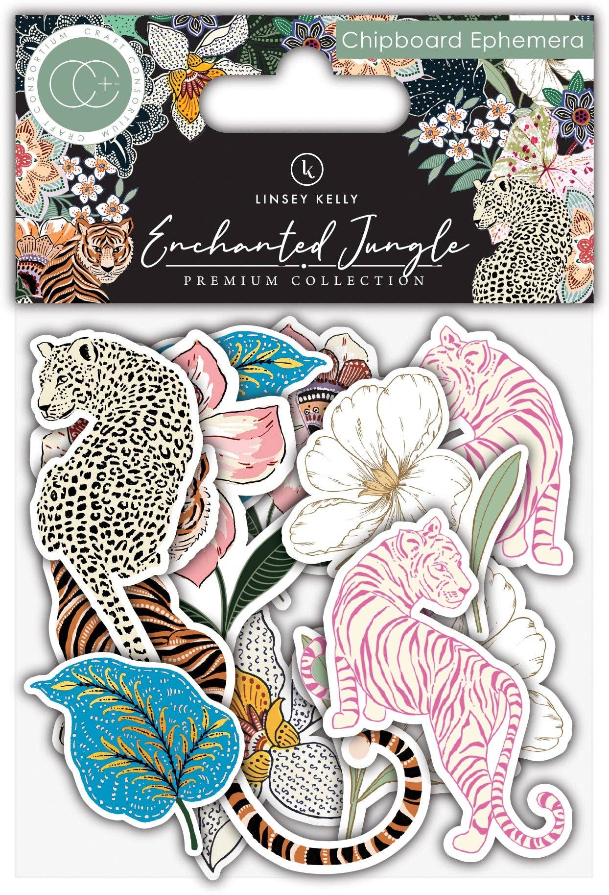 Ecstasy Crafts Distributing - Craft Consortium Enchanted Jungle - Chipboard Ephemera