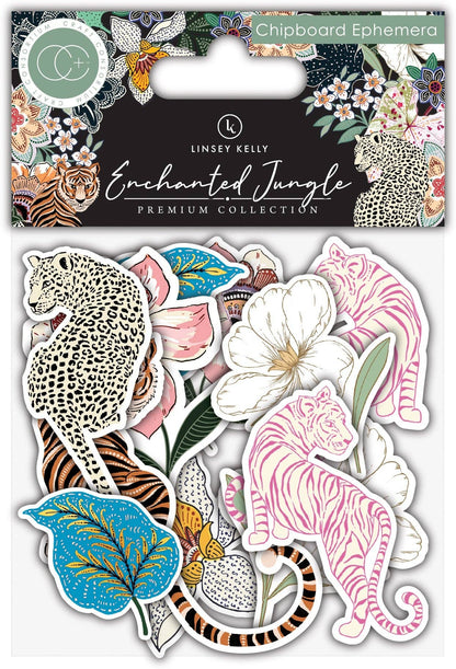 Ecstasy Crafts Distributing - Craft Consortium Enchanted Jungle - Chipboard Ephemera