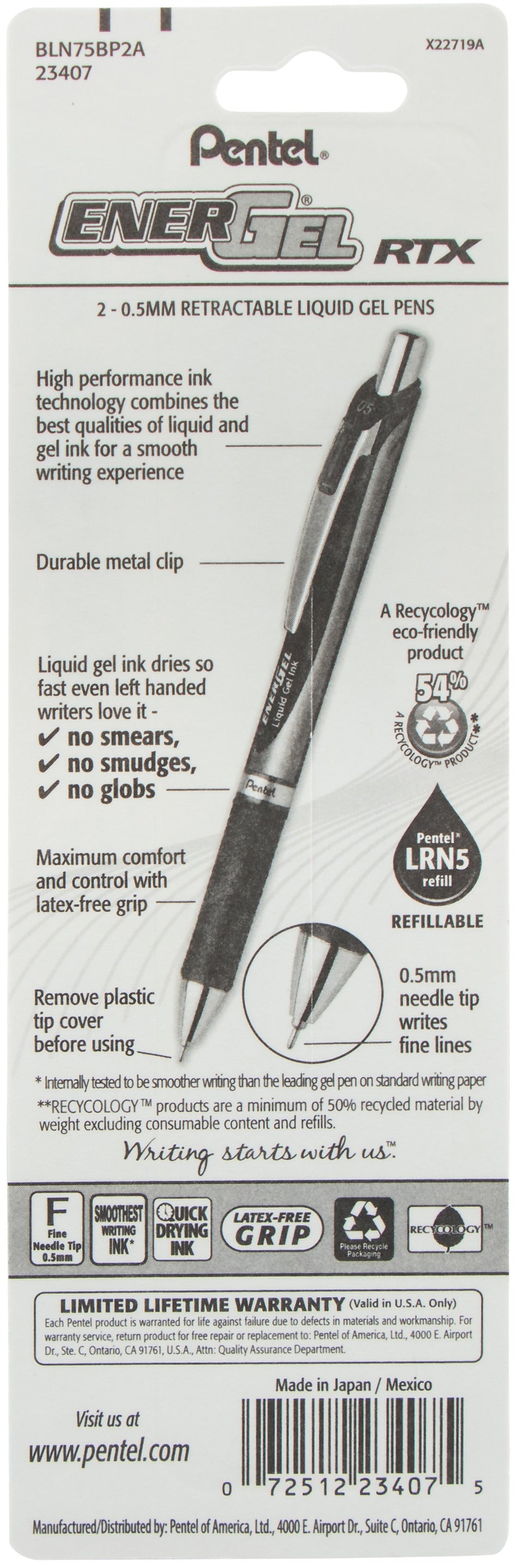 Pentel EnerGel Pens 2/pk