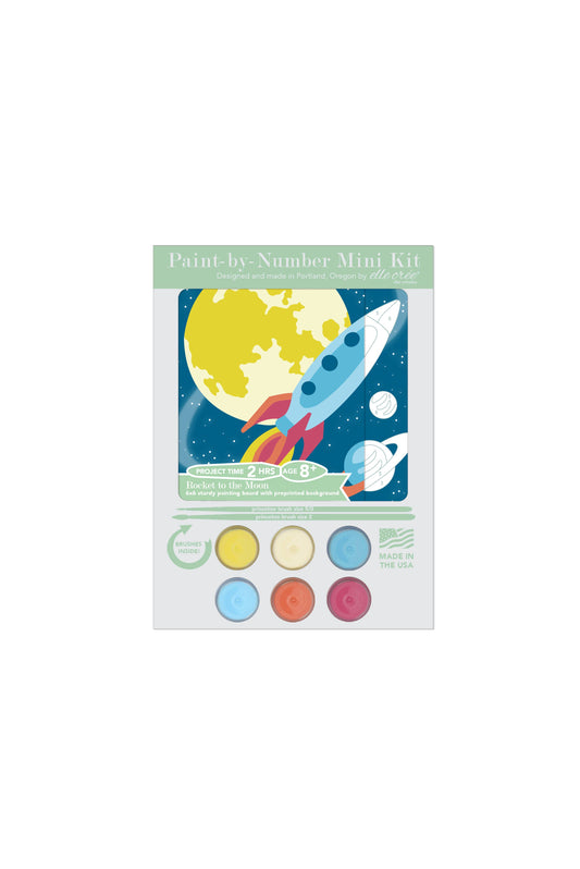 Elle Crée (She Creates) - MINI Rocket to the Moon Paint-by-Number Kit