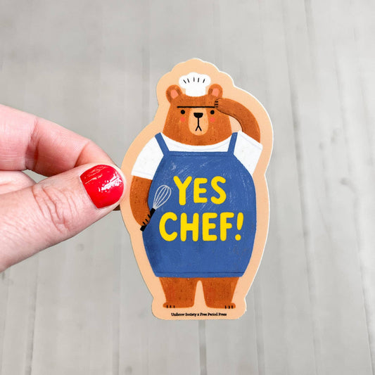 Free Period Press - Yes Chef Bear Vinyl Decal Sticker