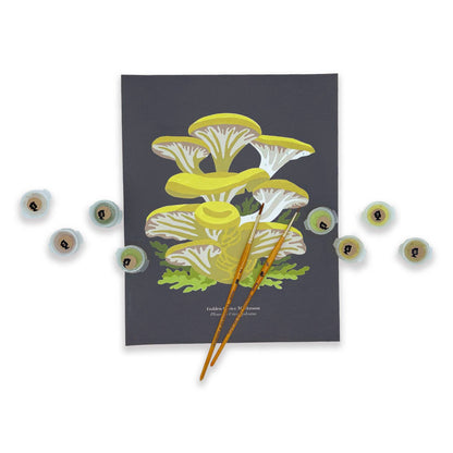 Elle Crée (She Creates) - Golden Oyster Mushrooms Paint-by-Number Kit