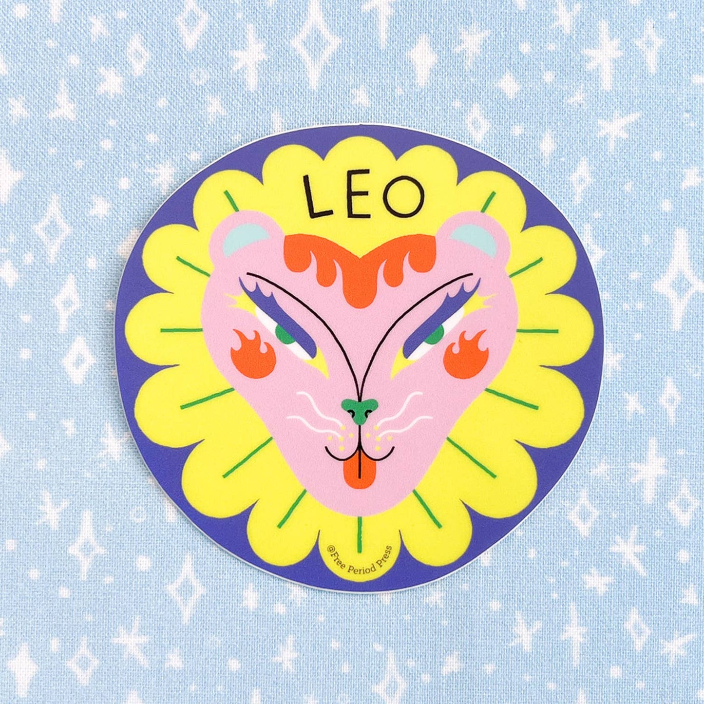 Free Period Press - Leo Zodiac Vinyl Decal Sticker | Radiant Lion