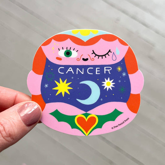 Free Period Press - Cancer Zodiac Vinyl Decal Sticker | Dreamy Crab