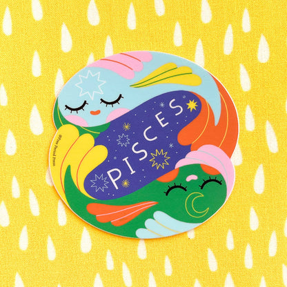 Free Period Press - Pisces Zodiac Vinyl Decal Sticker | Soft & Dreamy Fish
