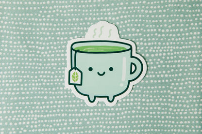 Free Period Press - Green Tea Cup Vinyl Decal Sticker
