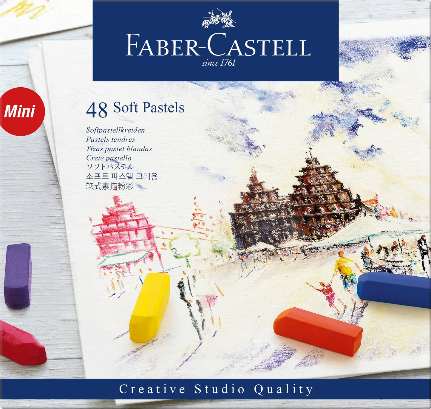 Faber-Castell / Creativity for Kids - Soft Pastel Half Length Sticks, Box of 48