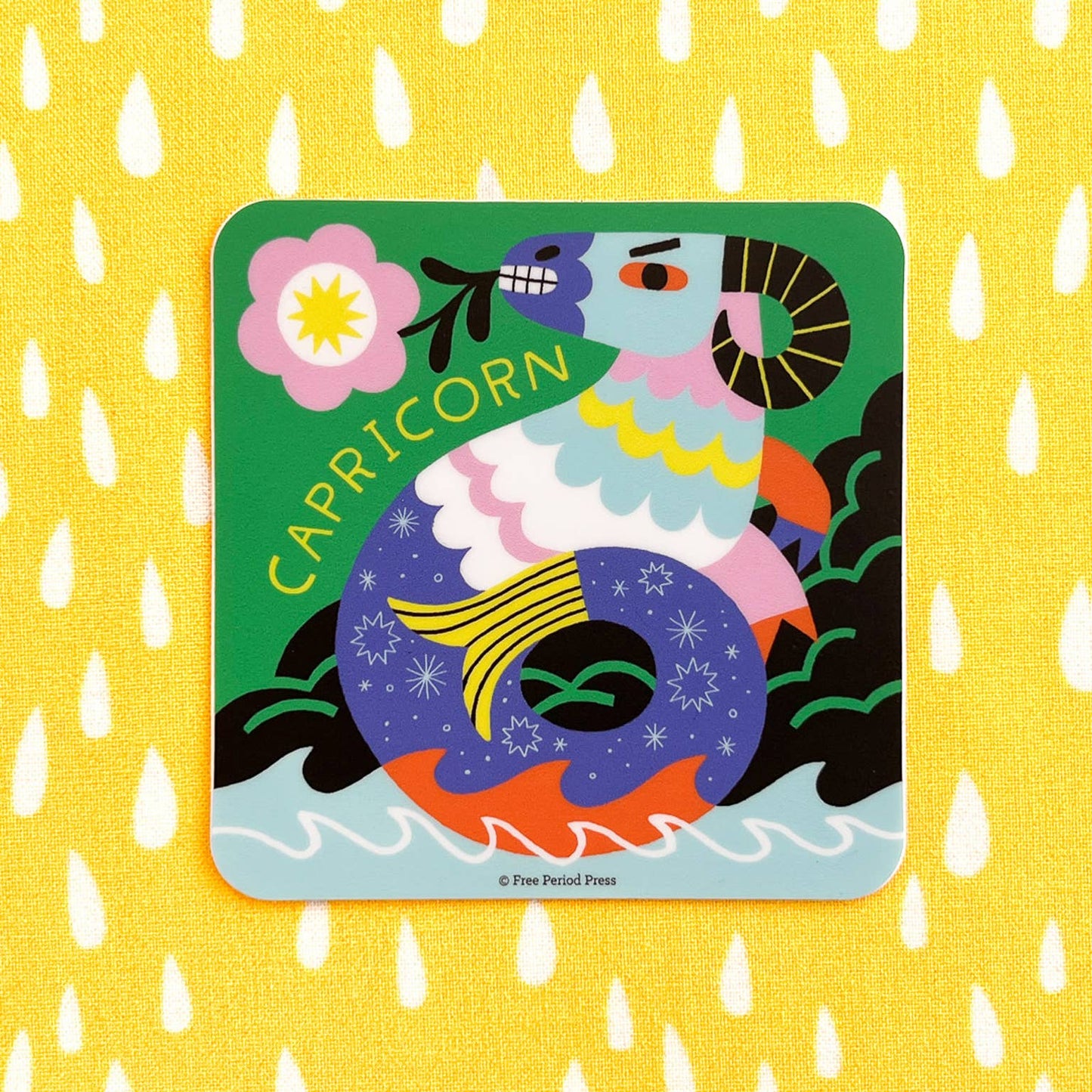 Free Period Press - Capricorn Zodiac Vinyl Decal Sticker | Mythical Sea-Goat