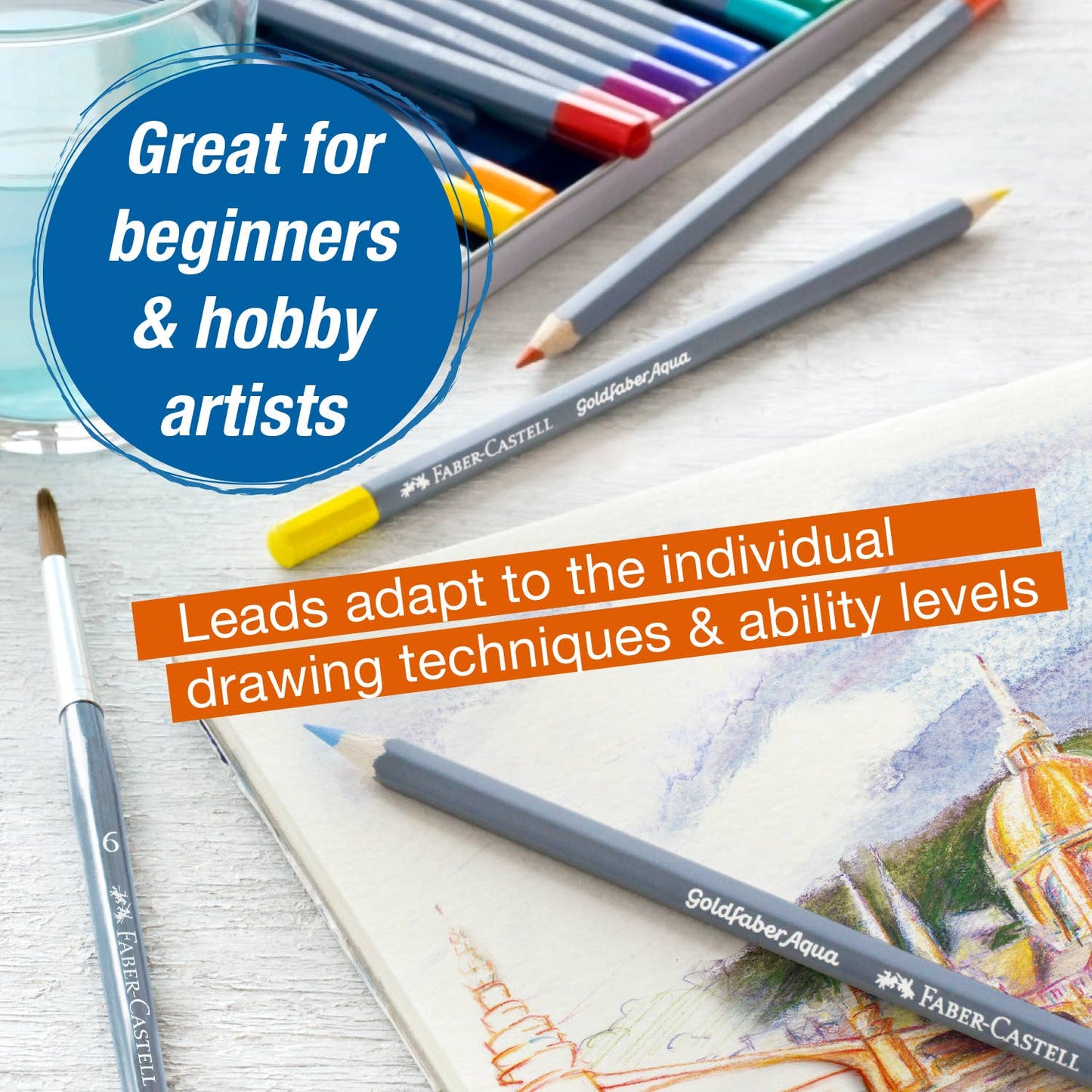 Faber-Castell - Goldfaber Aqua Watercolor Pencils, Box of 24
