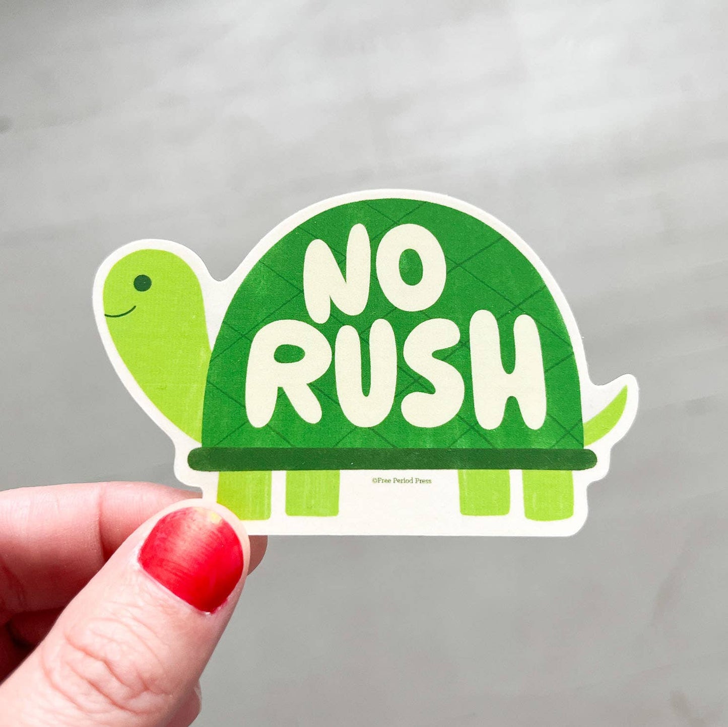 Free Period Press - No Rush Turtle Vinyl Decal Sticker
