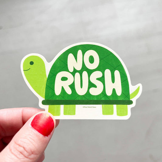 Free Period Press - No Rush Turtle Vinyl Decal Sticker