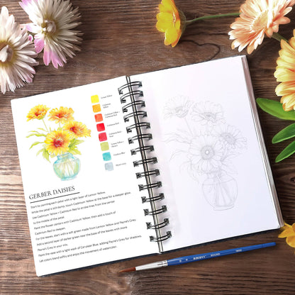 Willow Wolfe USA - Blooms & Bouquets Watercolor Workbook by Willow Wolfe