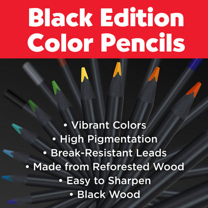 Faber-Castell - Super Soft Black Edition Colored Pencils, Box of 50