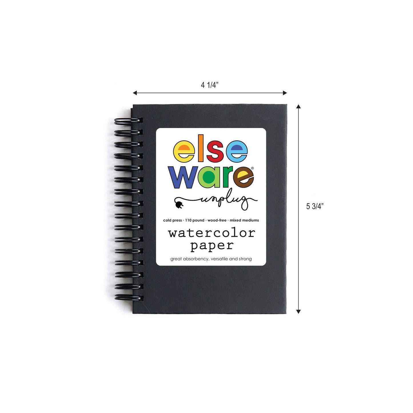 elseware unplug / eco-kids - Watercolor Paper Pad - Small - 5.8x4.3in - 110lb Cotton Rag