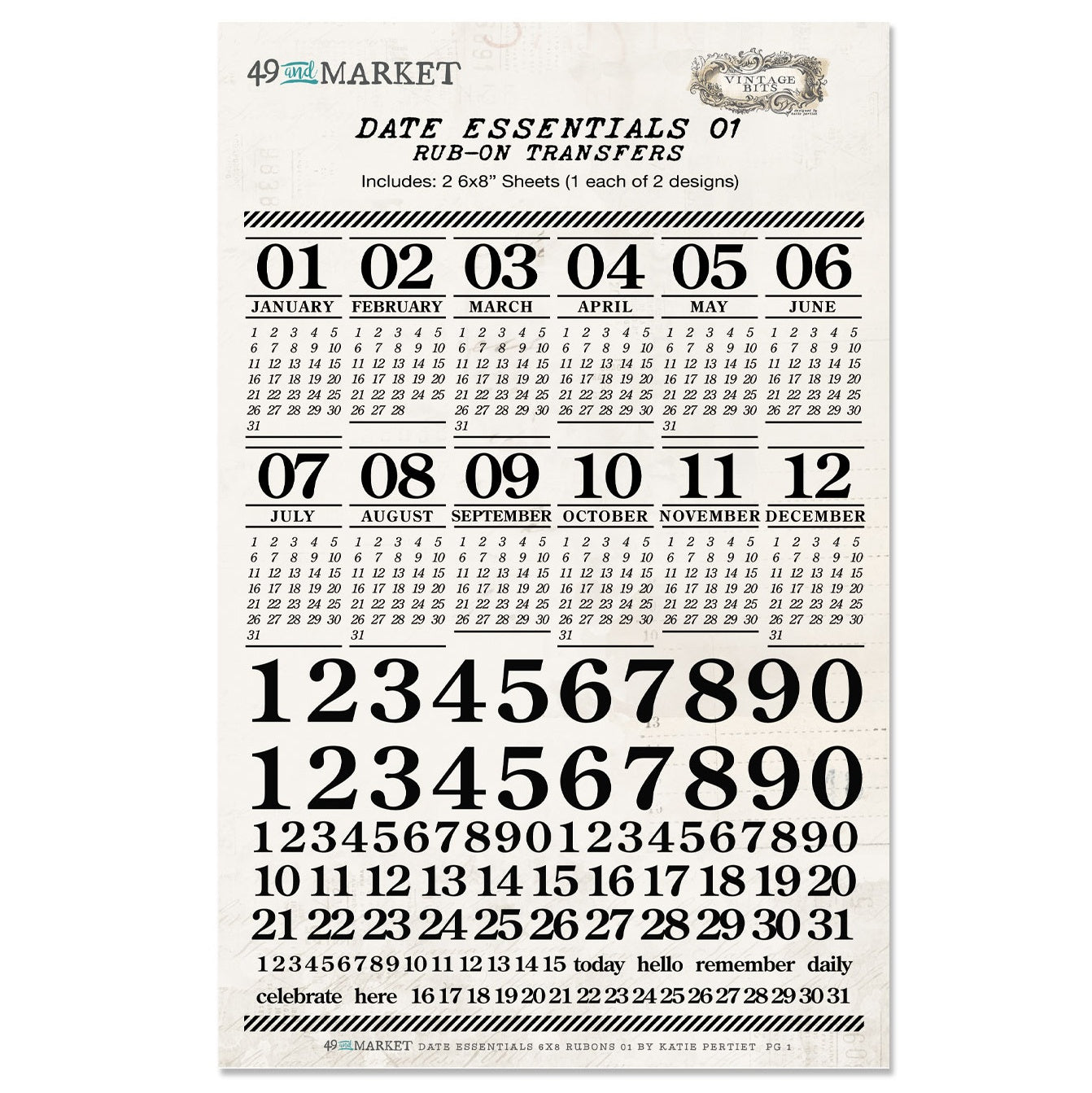 49 and Market Rub-on Transfers