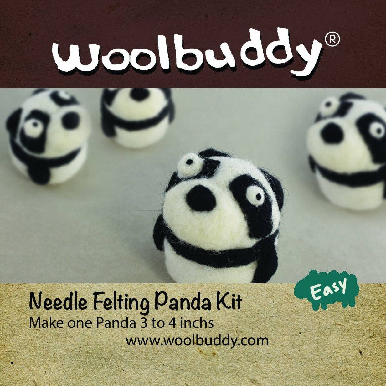 Woolbuddy - DIY Needle Felting Kit - Panda
