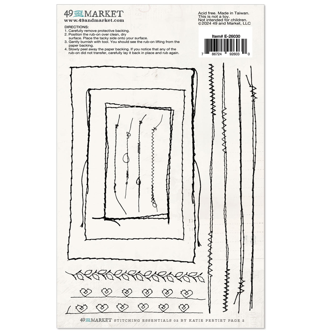 49 and Market Rub-on Transfers
