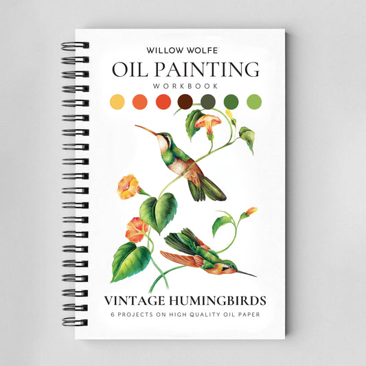 Willow Wolfe USA - Vintage Hummingbirds Oil Workbook by Willow Wolfe - Limited Quantities
