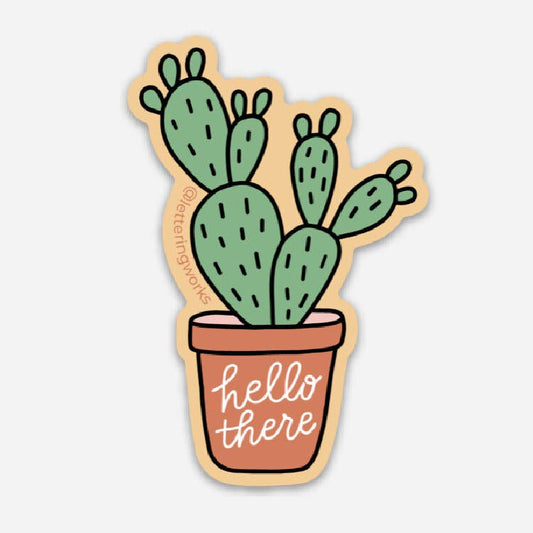 Lettering Works - Hello There Succulent Sticker