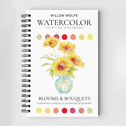 Willow Wolfe USA - Blooms & Bouquets Watercolor Workbook by Willow Wolfe