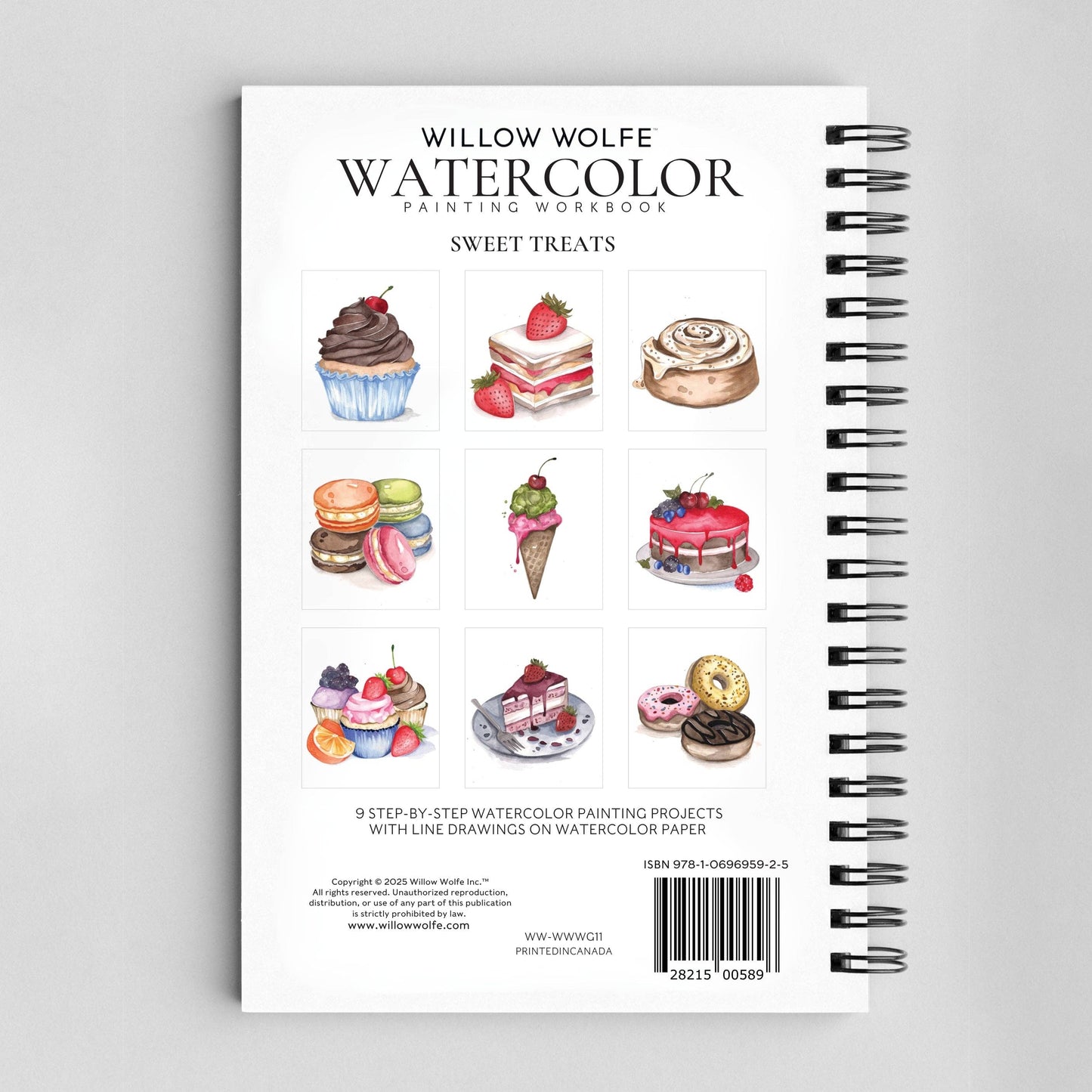 Willow Wolfe USA - Sweet Treats Watercolor Workbook by Nya Wolfe