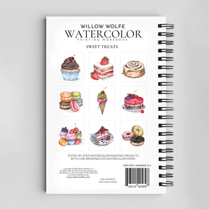 Willow Wolfe USA - Sweet Treats Watercolor Workbook by Nya Wolfe