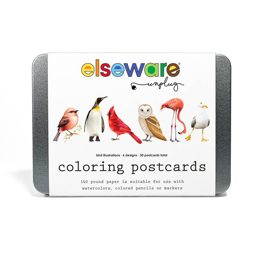 elseware unplug / eco-kids - Coloring Postcards w/ 6 Bird Designs (30cards) Stationary