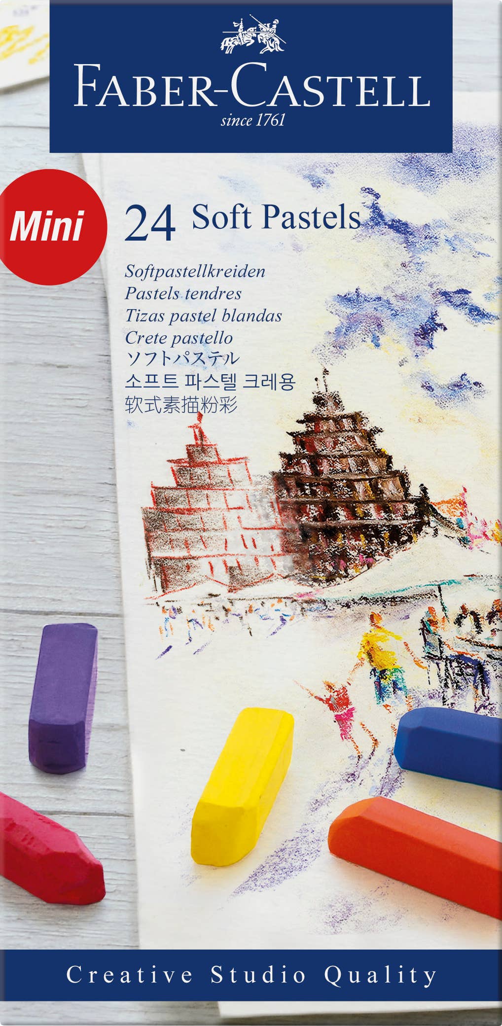 Faber-Castell / Creativity for Kids - Soft Pastel Half Length Sticks, Box of 24